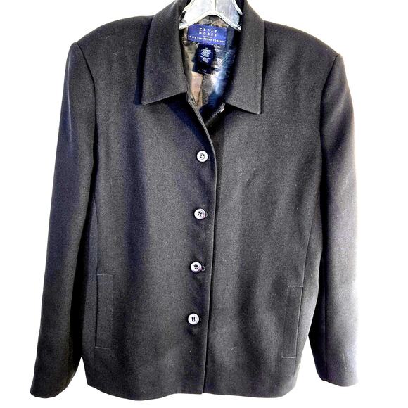 Liz Claiborne Women's Blazer 12 Black Buttons Misses Size Large L Coat Jacket - Picture 1 of 6